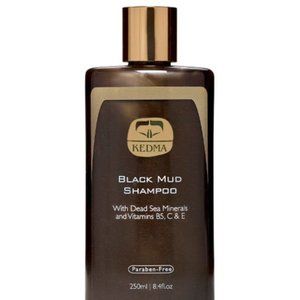 KEDMA BLACK MUD SHAMPOO-DEAD SEA MINERALS & VITAMINS B&E-8.4 oz/250ml-NEW-SEALED
